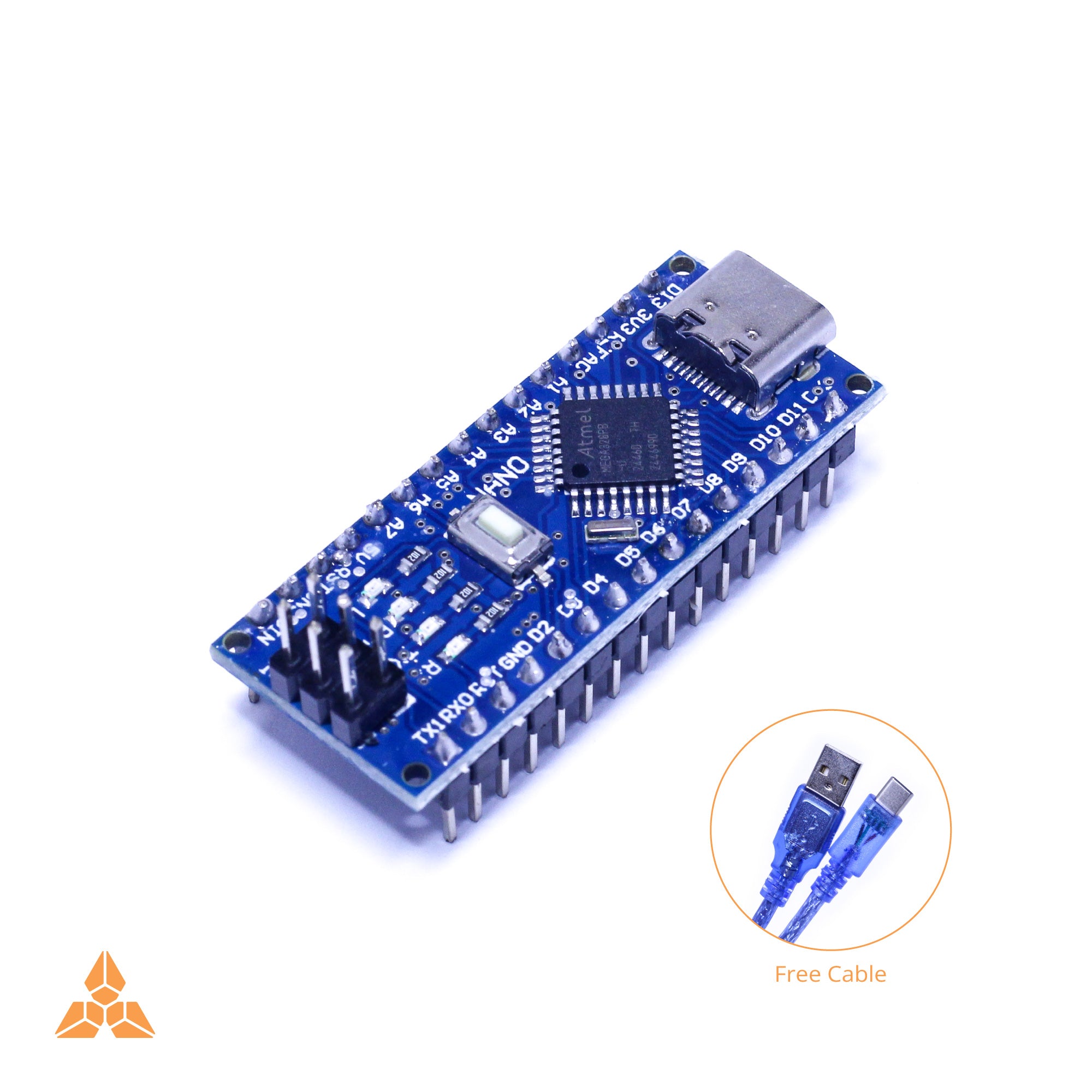 ខ្សែទិន្នន័យ Arduino Nano V3.0 ATMEGA328P ប្រភេទ C ឥតគិតថ្លៃ