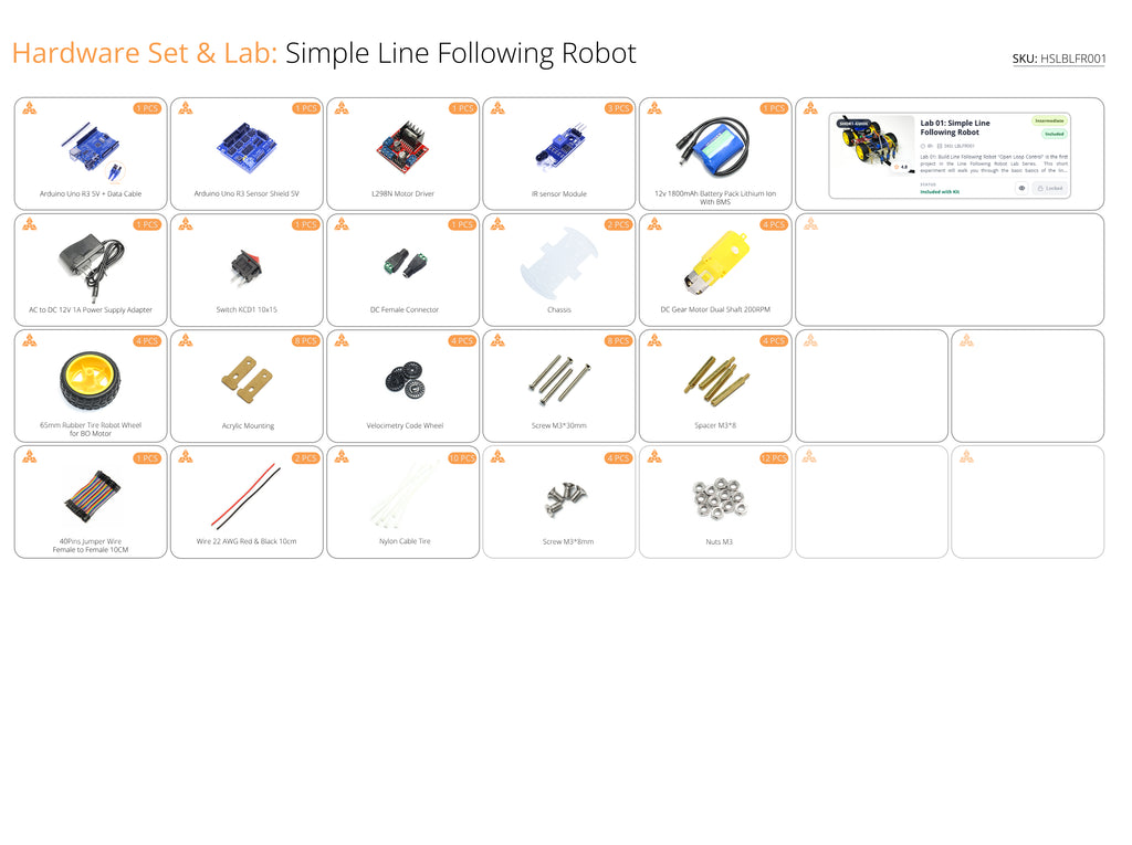 Hardware Set + Lab 01: Simple Line Following Robot