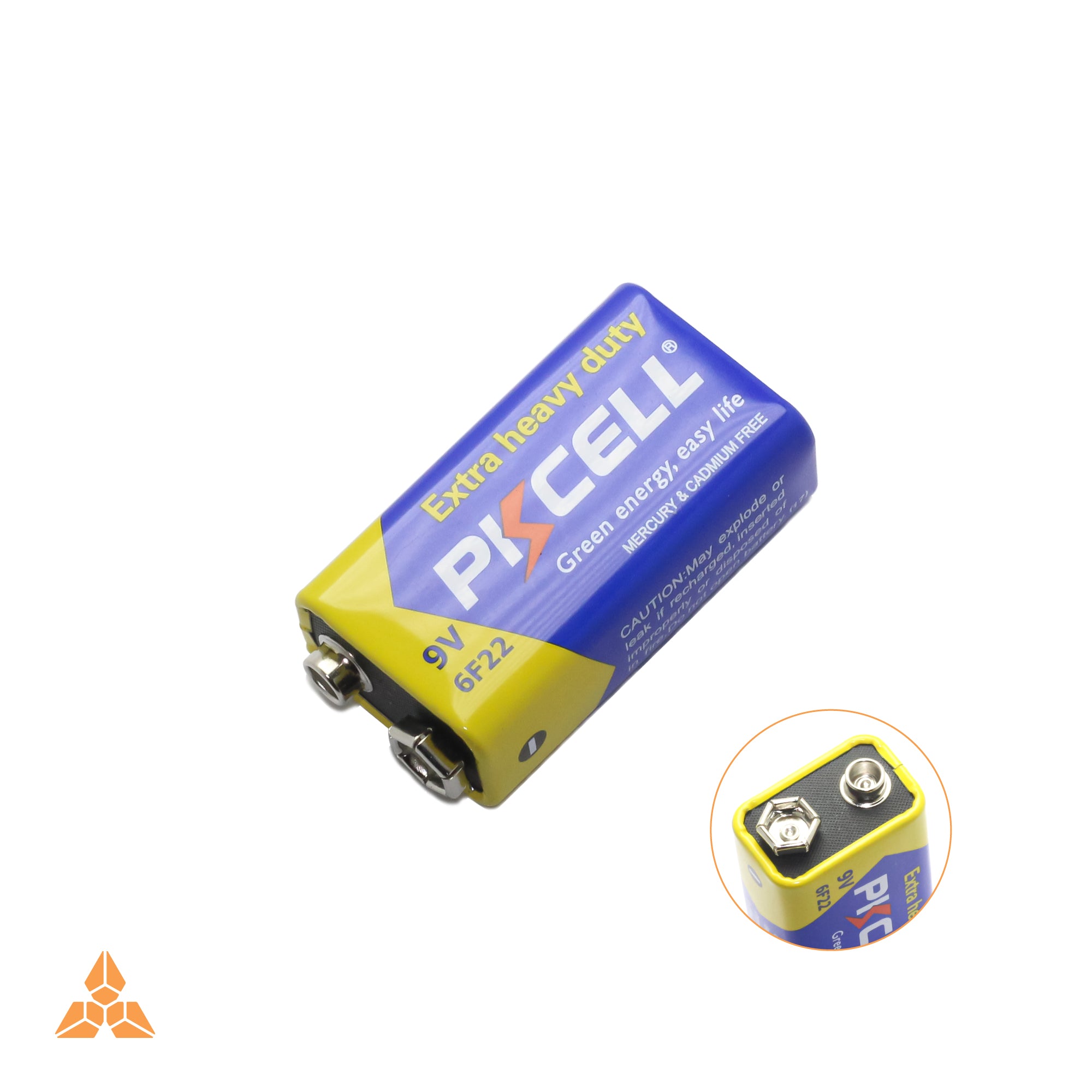 ថ្ម PKCELL 9V ស័ង្កសីកាបូន 6F22 ធន់ខ្លាំង 